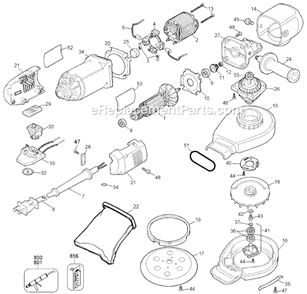 Page A Diagram and Parts List for 6121 Type 1 Black and Decker Orbital or Palm Sander
